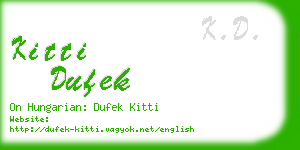 kitti dufek business card